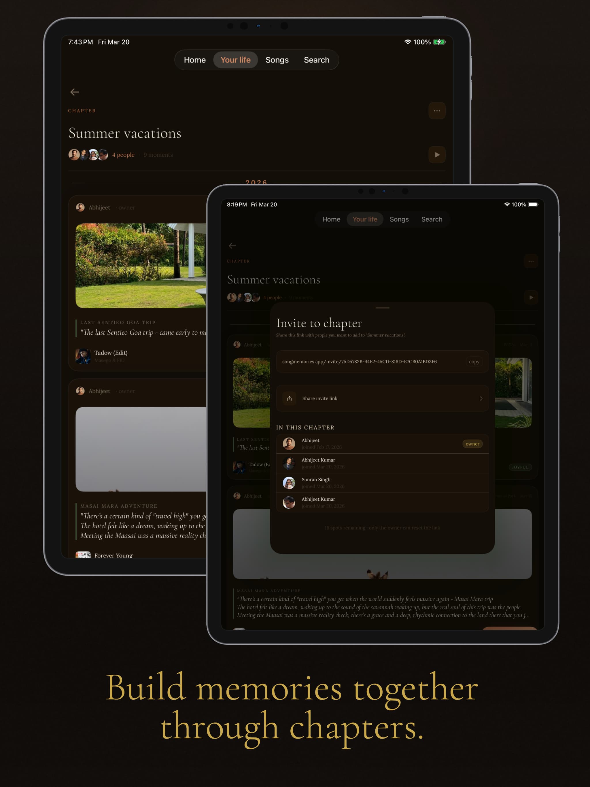 A memory in Echo with a song attached